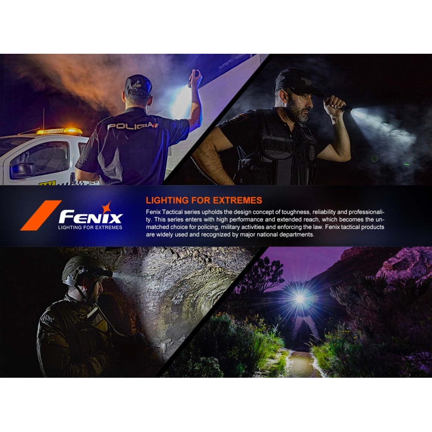 Fenix PD36RACE - Dimmable USB-rechargeable LED flashlight, 5000 mAh, IP68, 3000 lm, 63.45 h, black