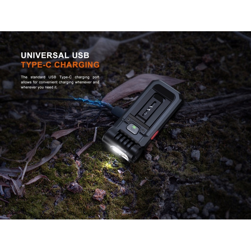 Fenix SW05RREDBLC - LED Dimmable rechargeable flashlight LED/USB IPX6 150 lm 49 h black