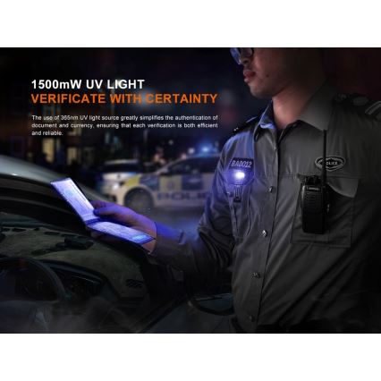 Fenix SW05RUVBLC - LED Dimmable rechargeable flashlight LED/USB IPX6 150 lm 49 h black