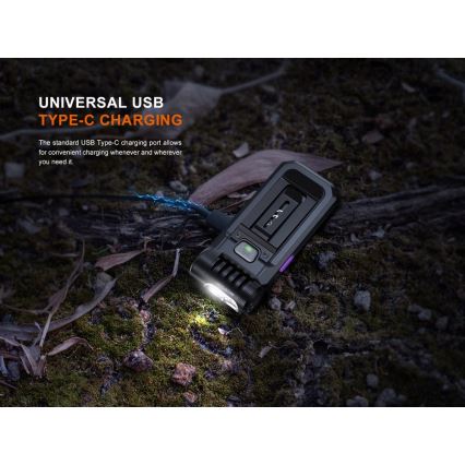 Fenix SW05RUVBLC - LED Dimmable rechargeable flashlight LED/USB IPX6 150 lm 49 h black