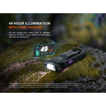 Fenix SW05RUVBLC - LED Dimmable rechargeable flashlight LED/USB IPX6 150 lm 49 h black