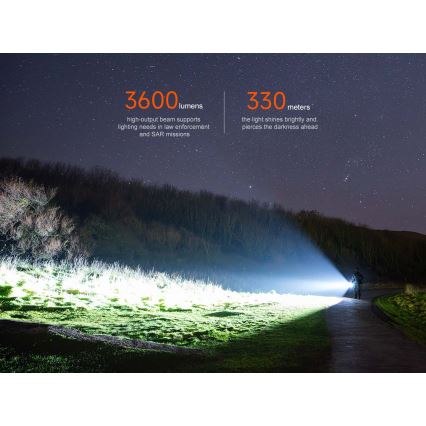 Fenix TK17BLK - Dimmable Rechargeable LED Flashlight LED/USB 6000 mAh IP68 3600 lm 60 h Black