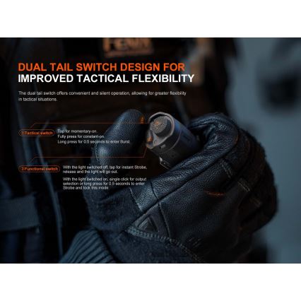 Fenix TK17BLK - Dimmable Rechargeable LED Flashlight LED/USB 6000 mAh IP68 3600 lm 60 h Black