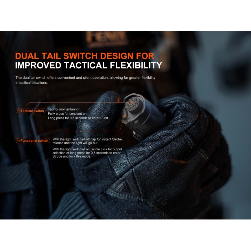 Fenix TK17BLK - Dimmable Rechargeable LED Flashlight LED/USB 6000 mAh IP68 3600 lm 60 h Black