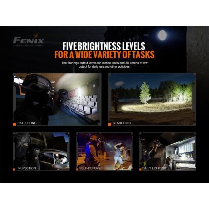 Fenix TK20RV20 - LED Tactical rechargeable flashlight LED/USB IP68 3000 lm 48 hrs
