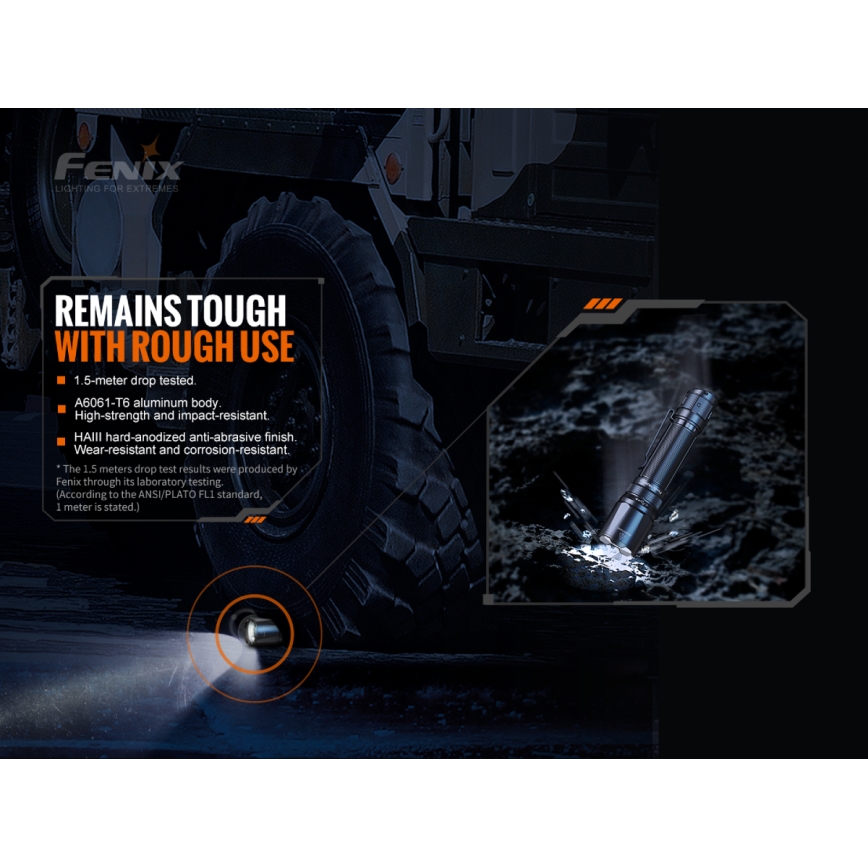Fenix TK20RV20 - LED Tactical rechargeable flashlight LED/USB IP68 3000 lm 48 hrs