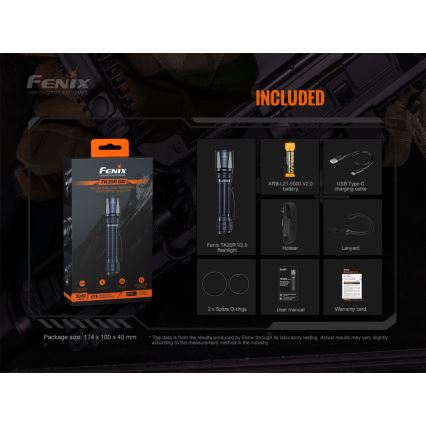 Fenix TK20RV20 - LED Tactical rechargeable flashlight LED/USB IP68 3000 lm 48 hrs