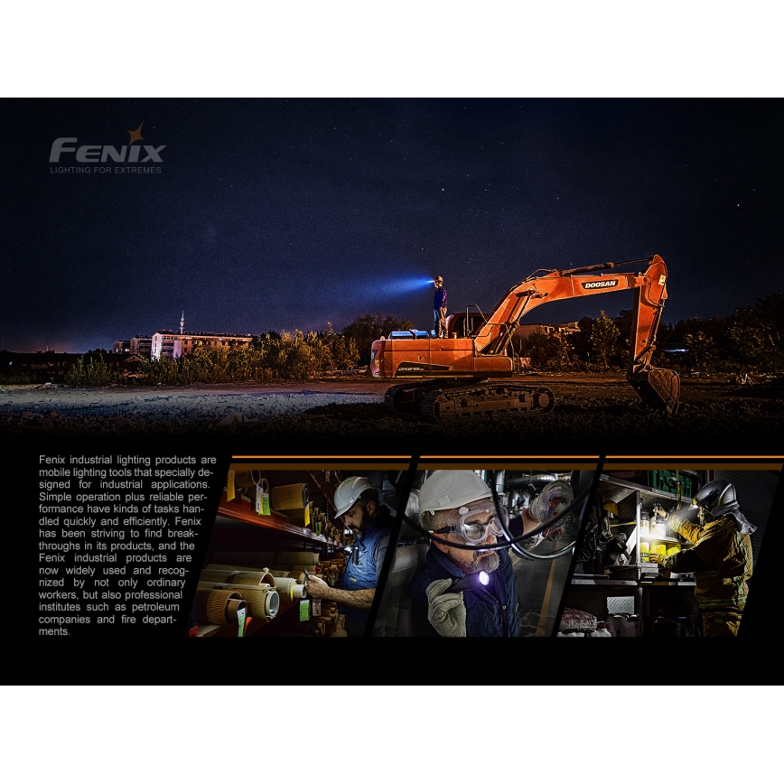 Fenix WT16R - LED Rechargeable flashlight 2xLED/USB IP66 300 lm 30 hrs