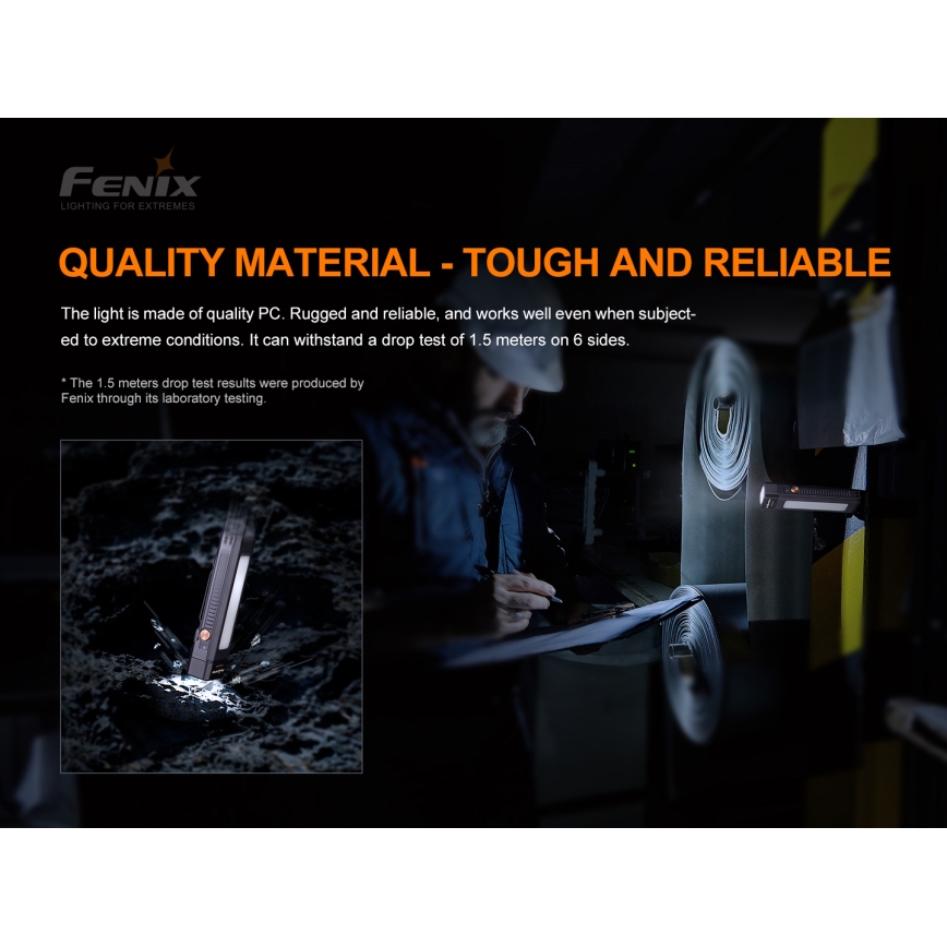 Fenix WT16R - LED Rechargeable flashlight 2xLED/USB IP66 300 lm 30 hrs