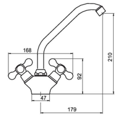 FERRO - ANTICA Kitchen Sink Faucet, Bronze