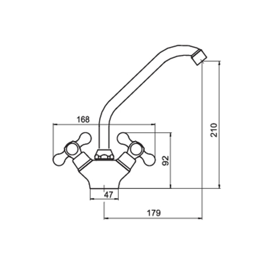 FERRO - ANTICA Kitchen Sink Faucet, Bronze