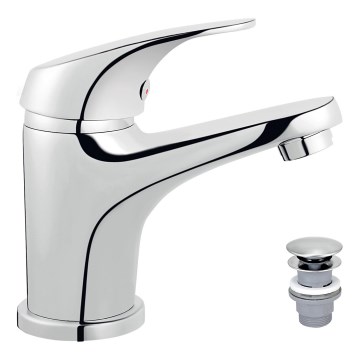 FERRO - Basin mixer + ONE pop-up waste, polished chrome