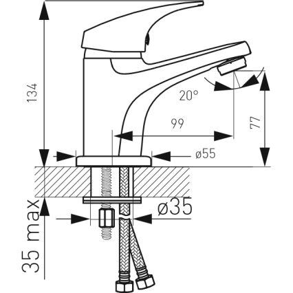 FERRO - Basin mixer + ONE pop-up waste, polished chrome
