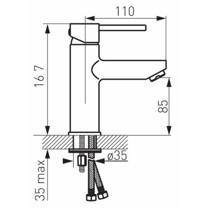 FERRO - Basin mixer + pop-up waste FIESTA polished chrome