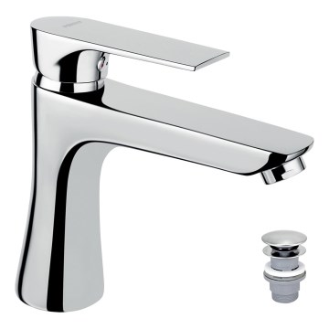 FERRO - Basin mixer + waste ALGEO SQUARE polished chrome