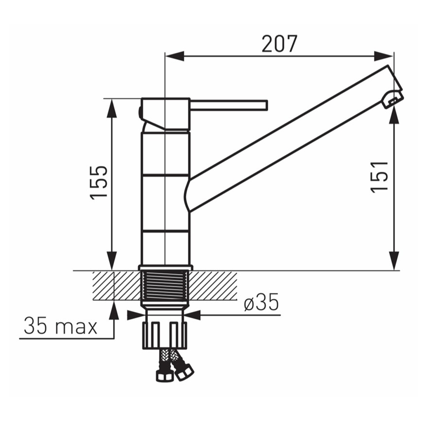 FERRO - FIESTA Kitchen Sink Mixer Tap, Polished Chrome