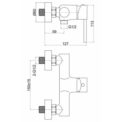 FERRO - FIESTA Shower Mixer, Polished Chrome