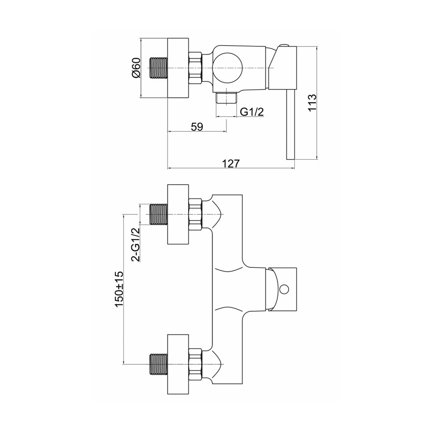 FERRO - FIESTA Shower Mixer, Polished Chrome