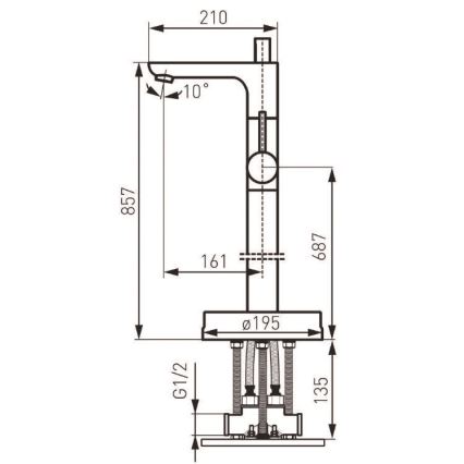 FERRO - Freestanding bath set with FIESTA mixer, polished chrome