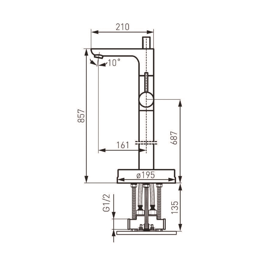 FERRO - Freestanding bath set with FIESTA mixer, polished chrome