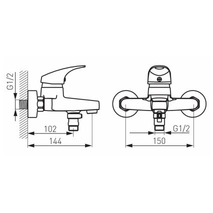 FERRO - ONE Bathtub Mixer, Polished Chrome