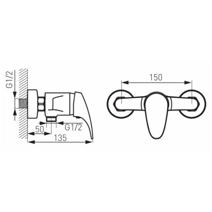 FERRO - ONE Shower Mixer Polished Chrome