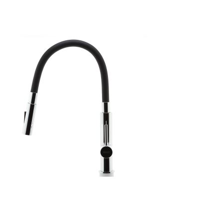 FERRO - Sink tap with flexible arm shiny chrome/black