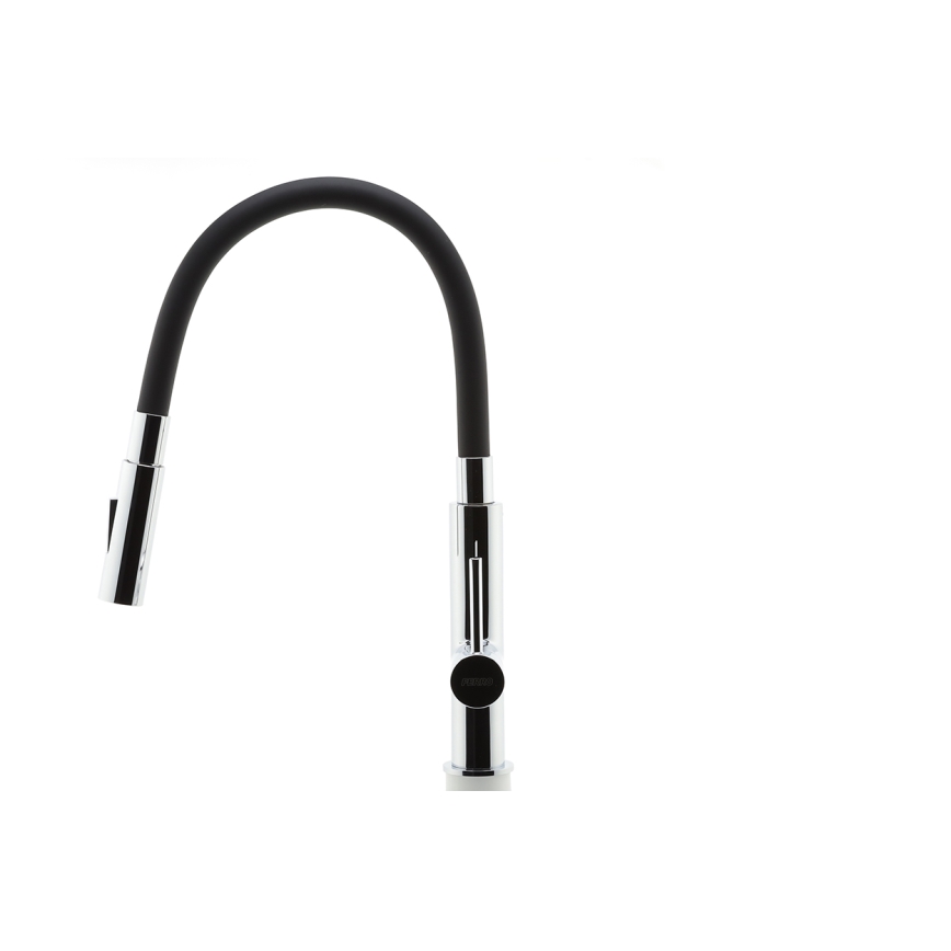 FERRO - Sink tap with flexible arm shiny chrome/black