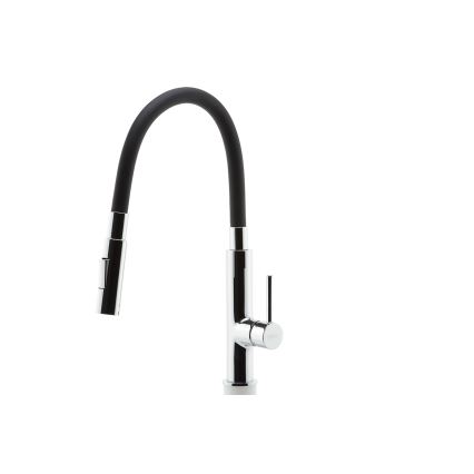 FERRO - Sink tap with flexible arm shiny chrome/black