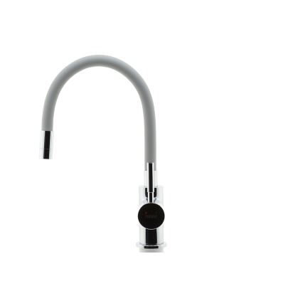 FERRO - Sink tap with flexible arm shiny chrome/grey