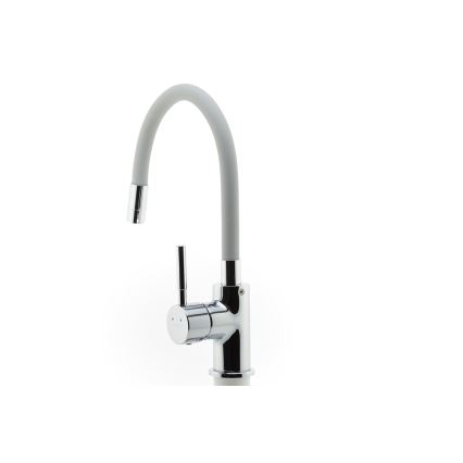 FERRO - Sink tap with flexible arm shiny chrome/grey