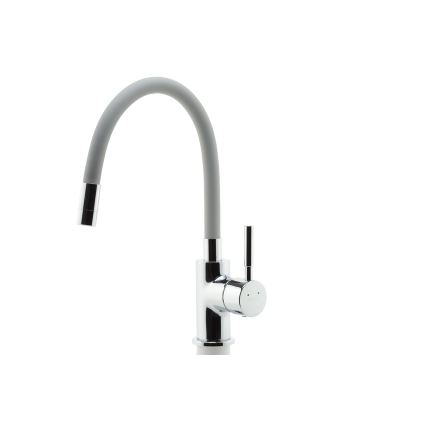 FERRO - Sink tap with flexible arm shiny chrome/grey
