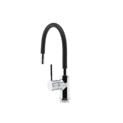 FERRO - Sink tap with flexible arm shiny chrome/matte black
