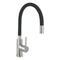 FERRO - Sink tap with flexible arm stainless steel/matte black