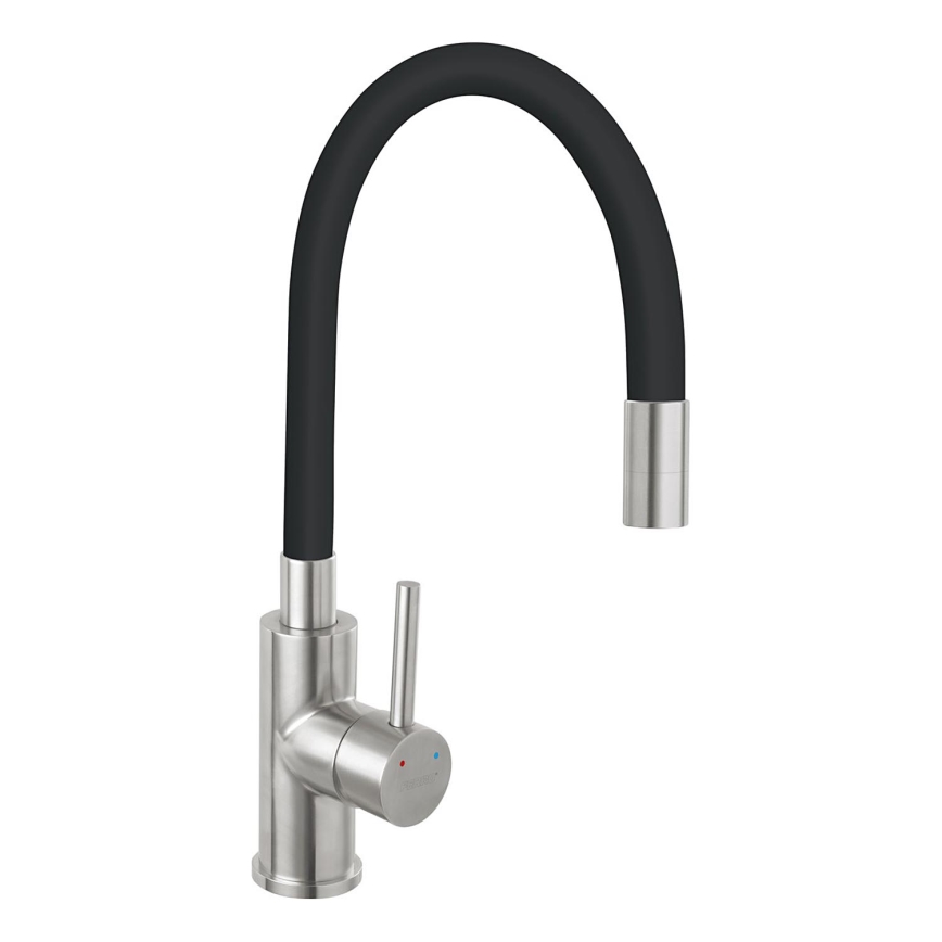 FERRO - Sink tap with flexible arm stainless steel/matte black