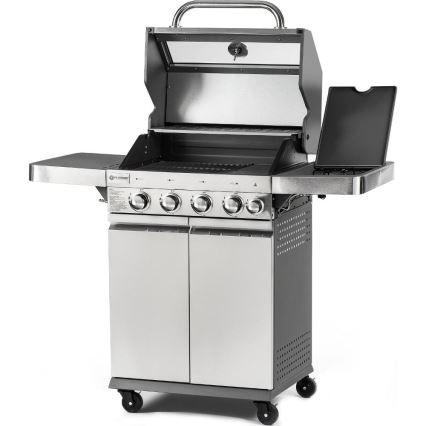 Fieldmann - 5-Burner Gas Grill, Matte Chrome Finish