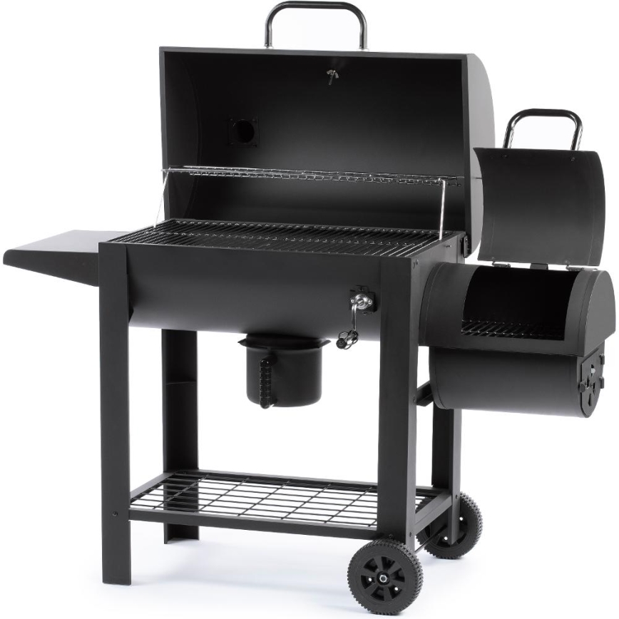 Fieldmann - Charcoal grill with smokehouse black