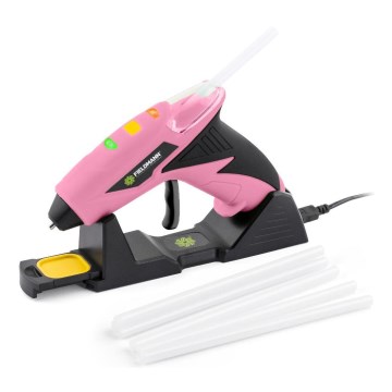 Fieldmann - Cordless hot glue gun 4V 1500 mAh pink