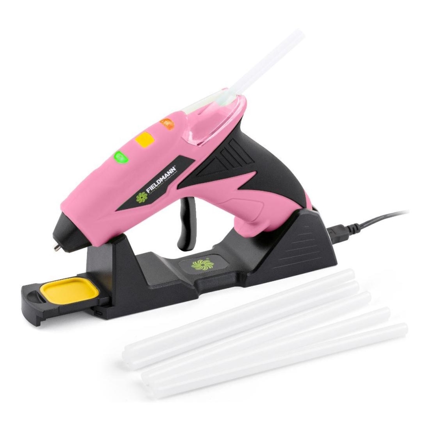 Fieldmann - Cordless hot glue gun 4V 1500 mAh pink