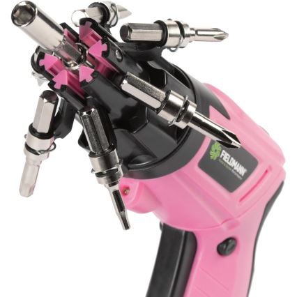 Fieldmann - Cordless Screwdriver 3.6V 1300 mAh Pink