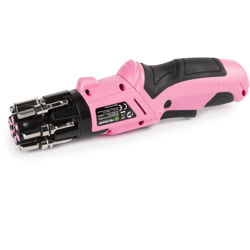 Fieldmann - Cordless Screwdriver 3.6V 1300 mAh Pink