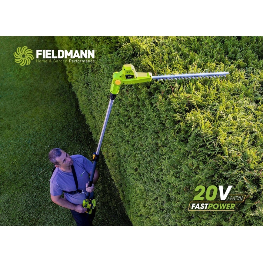 Fieldmann - Cordless telescopic hedge shears 20V