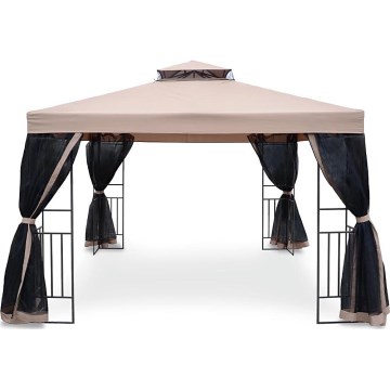 Fieldmann - Garden gazebo 3x3 m beige/black