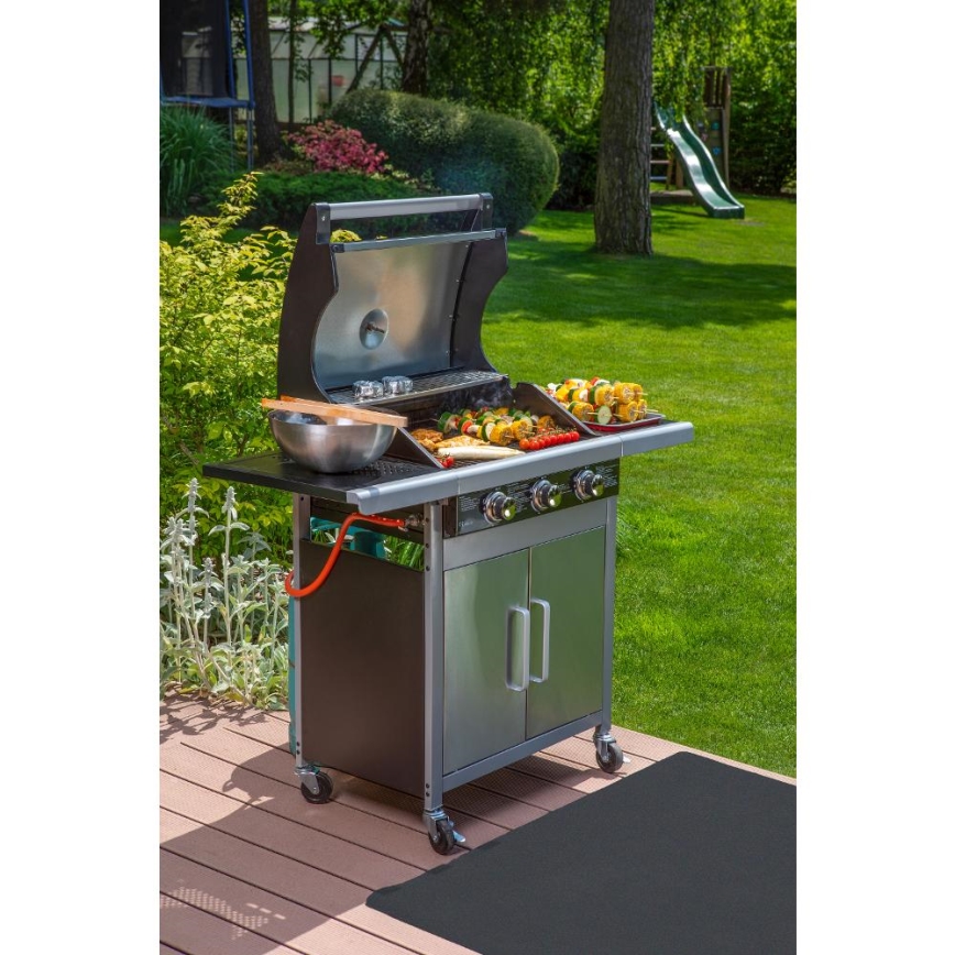 Fieldmann - Gas grill 3x burner matte chrome