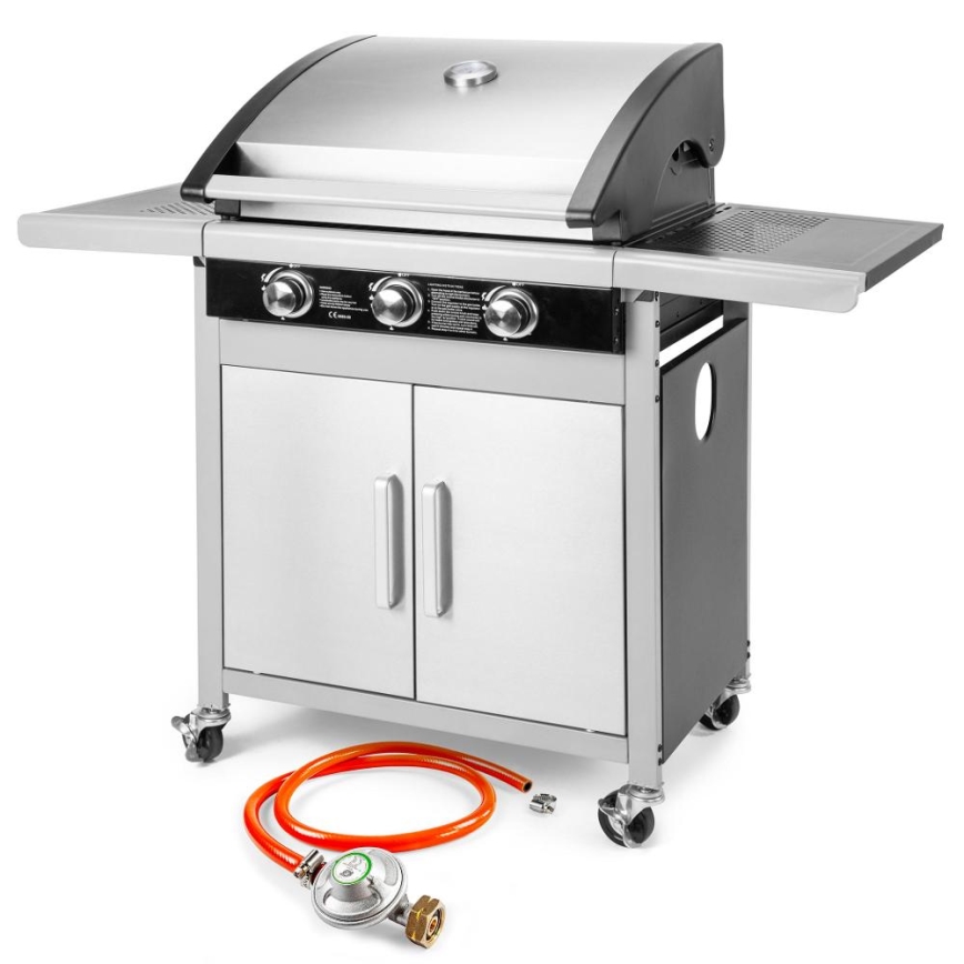 Fieldmann - Gas grill 3x burner matte chrome