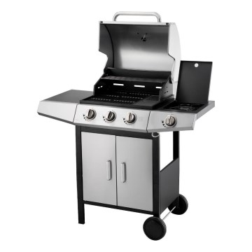 Fieldmann - Gas grill 4x burner matte chrome/black