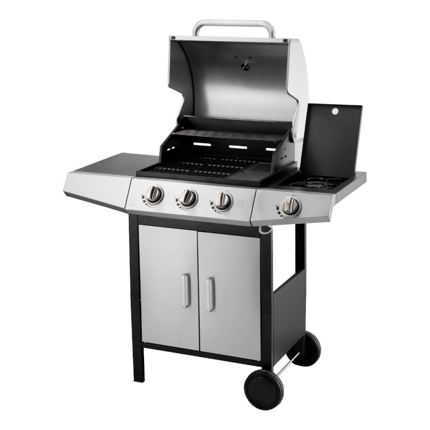 Fieldmann - Gas grill 4x burner matte chrome/black