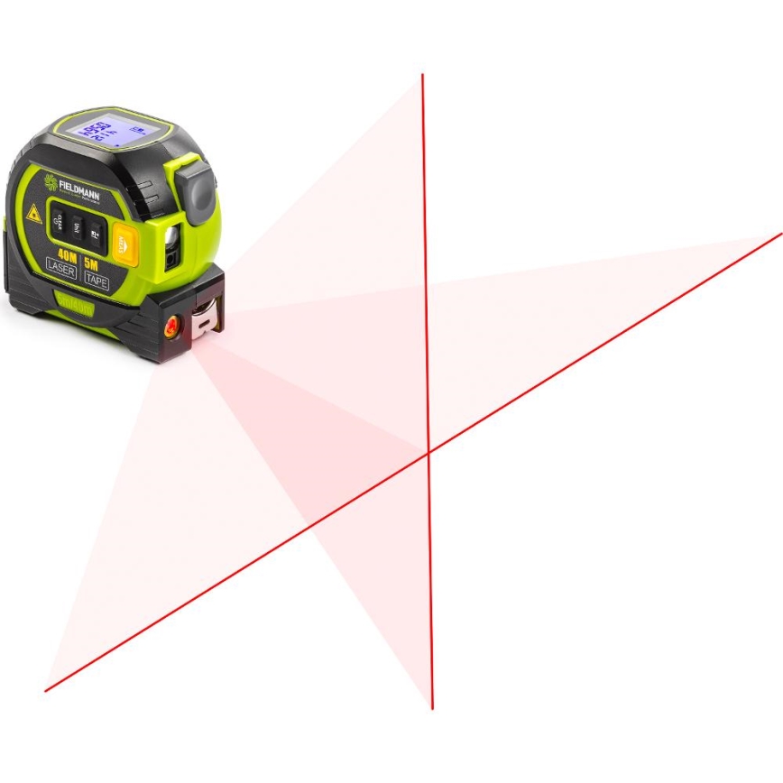 Fieldmann - Laser distance meter with LED display and roulette meter 2xAA