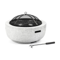 Fieldmann - Portable wood campfire with a grate white