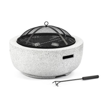 Fieldmann - Portable wood campfire with a grate white